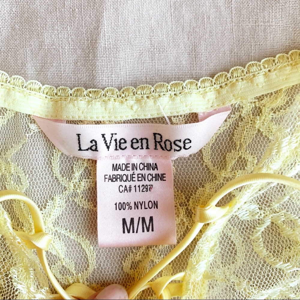 ‼️SOLD‼️ Y2k lace light pastel yellow satin lingerie slip dress fairycore size M - Picture 3 of 5